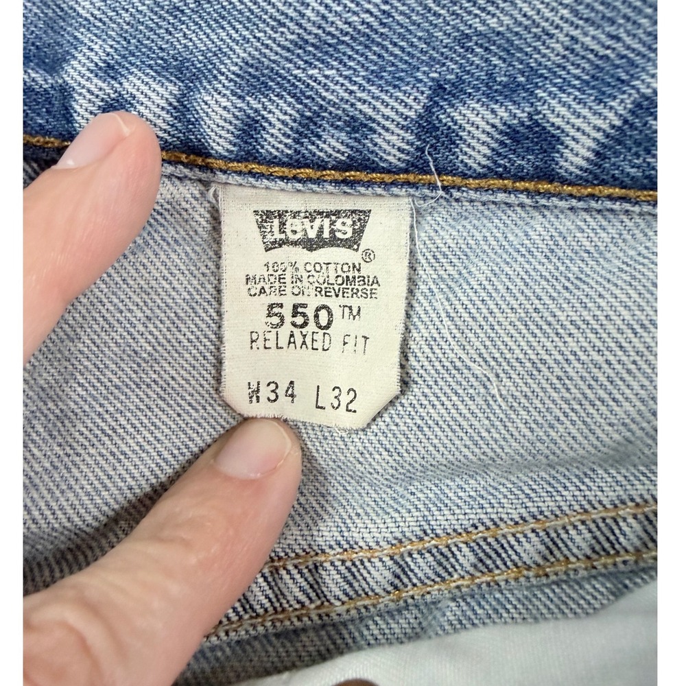 Mens 34 Levi's 550 Cotton Relaxed Fit Vintage 90s Distressed Paint Splatter